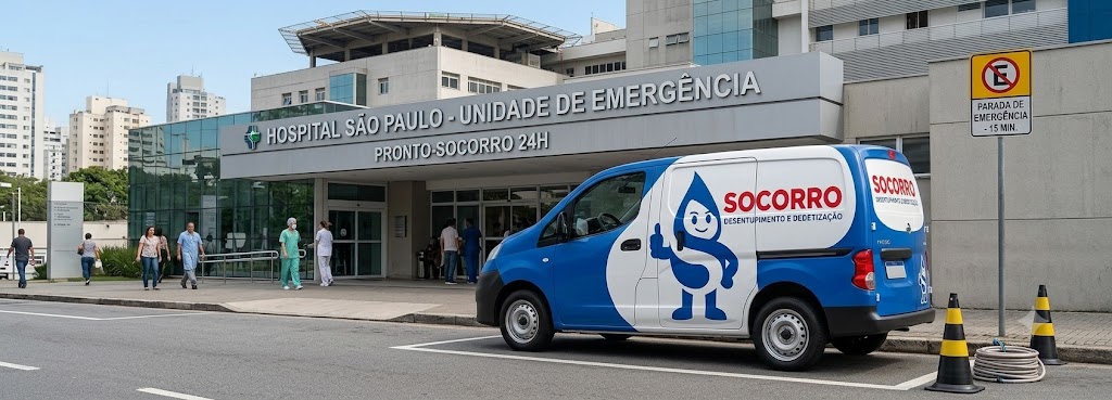 Profissional realizando Desentupimento e Manutenção Preventiva para Hospitais, Clínicas e Postos de Saúde em Tubarão